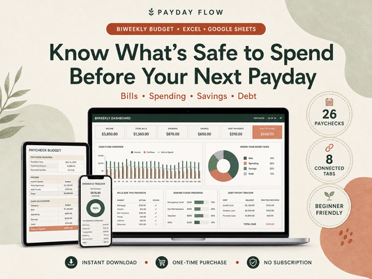 Payday Flow Biweekly Budget Spreadsheet – Excel & Google Sheets